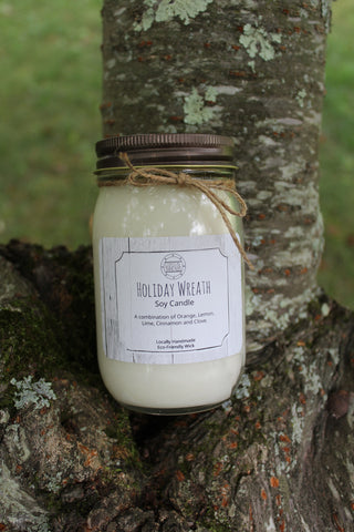 Holiday Wreath Soy Candle